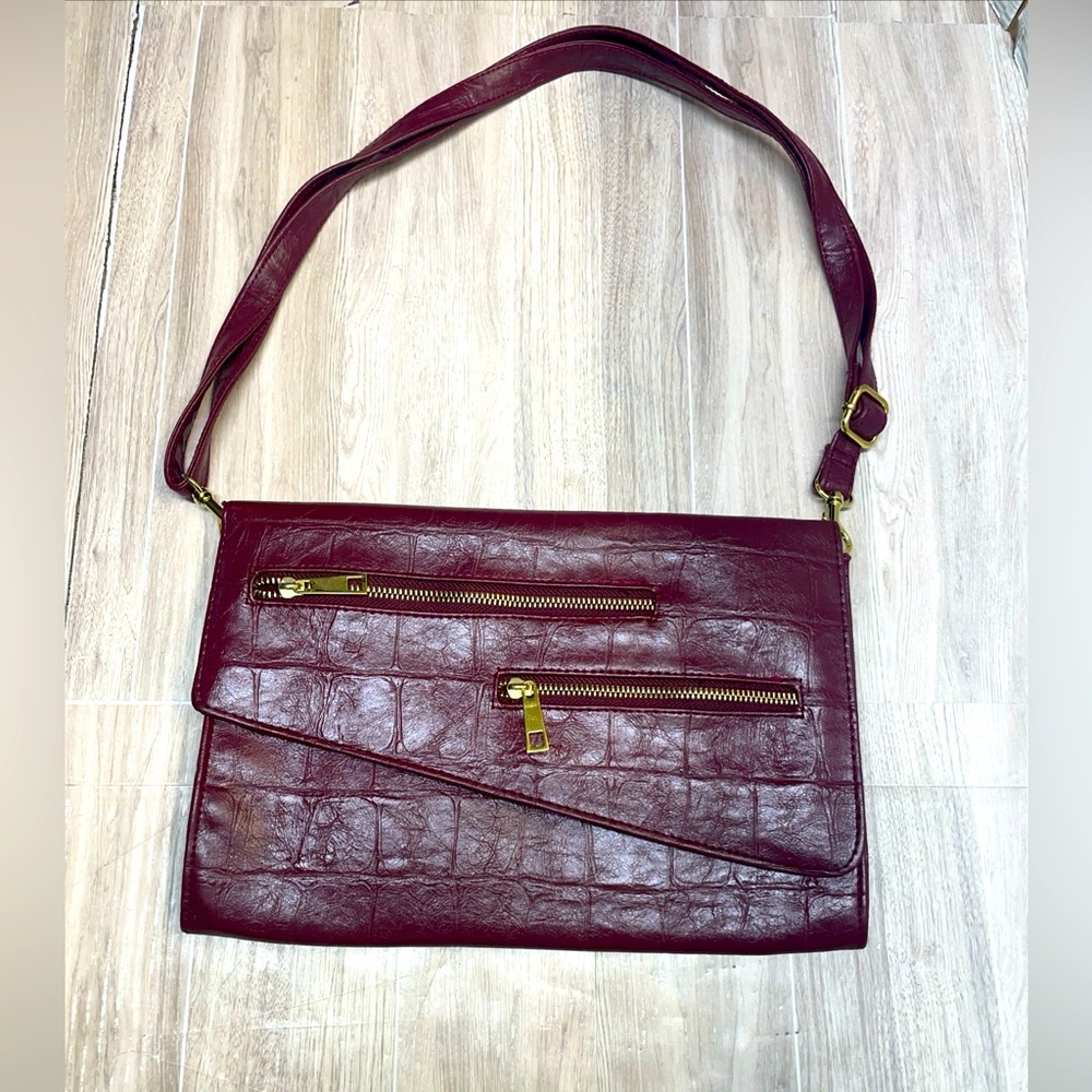 Mark Merlot Vintage Shoulder Bag Adjustable Strap